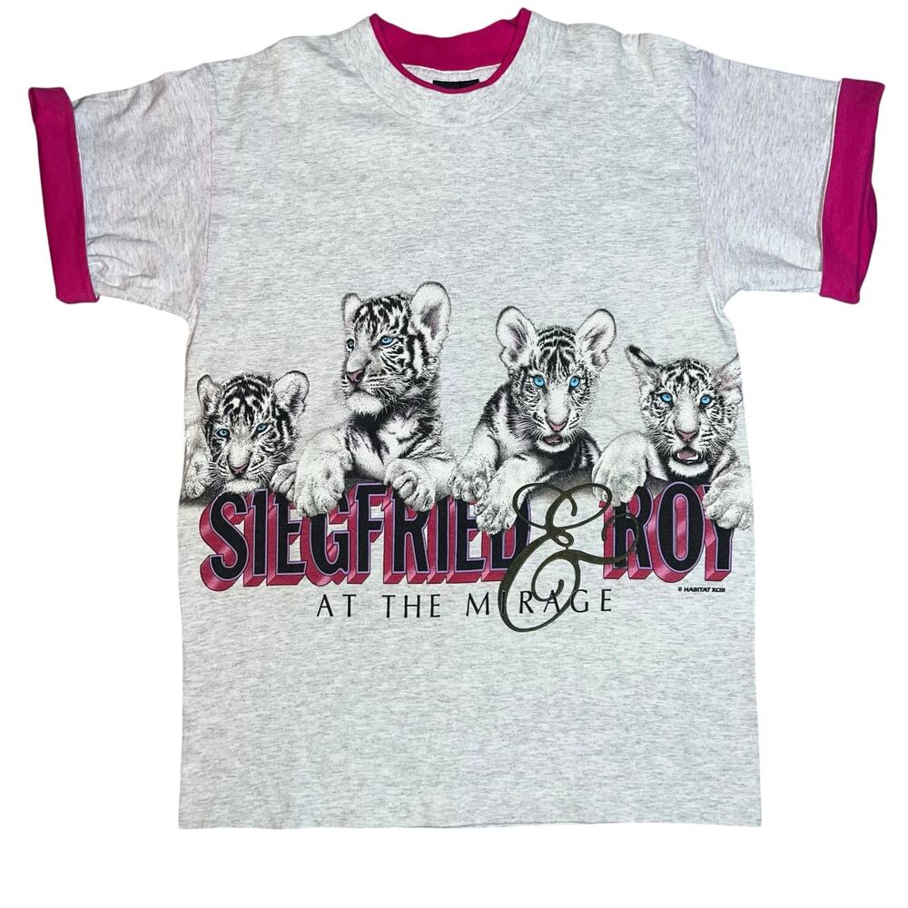 Siegfried & Roy 90s Las Vegas Mirage single stitch wrap around graphic tee small
